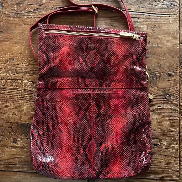 Hammitt red snake bag. Dimensions: 10x8. Opened 10x13. Great condition. - Picture 3 of 5
